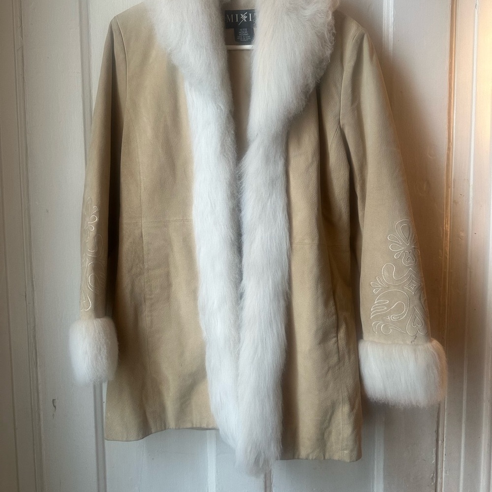 Mixit Coat with Plush White Trim